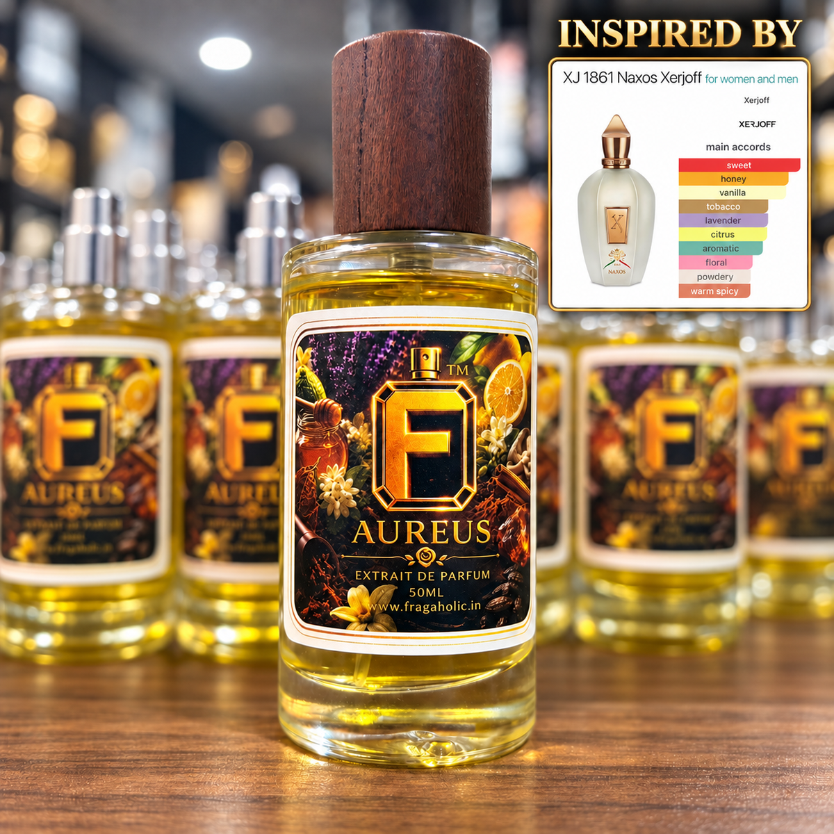 FRAGAHOLIC AUREUS EXTRAIT DE PARFUM 50ML FOR UNISEX