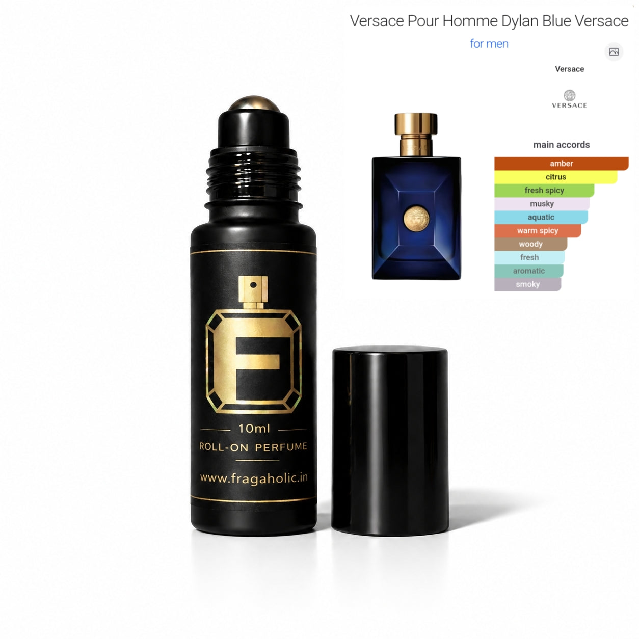 FRAGAHOLIC 10ML PREMIUM CONCENTRATED PERFUME OIL / ATTAR ( INSPIRRED BY VERSACE DYLAN BLUE )