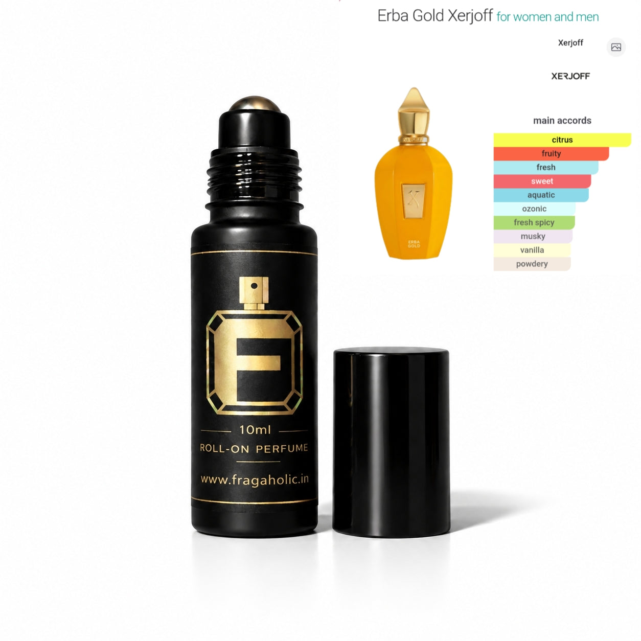 FRAGAHOLIC 10ML PREMIUM CONCENTRATED PERFUME ( INSPIRED BY XERJOFF ERBA GOLD )