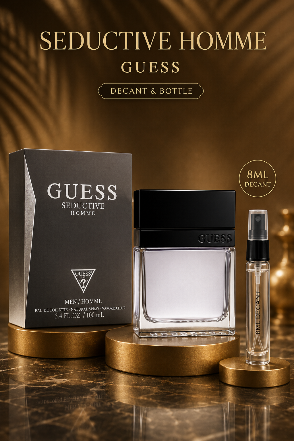 DECANT/SAMPLE Of Guess Seductive Homme eau de Parfum 8ml for Men