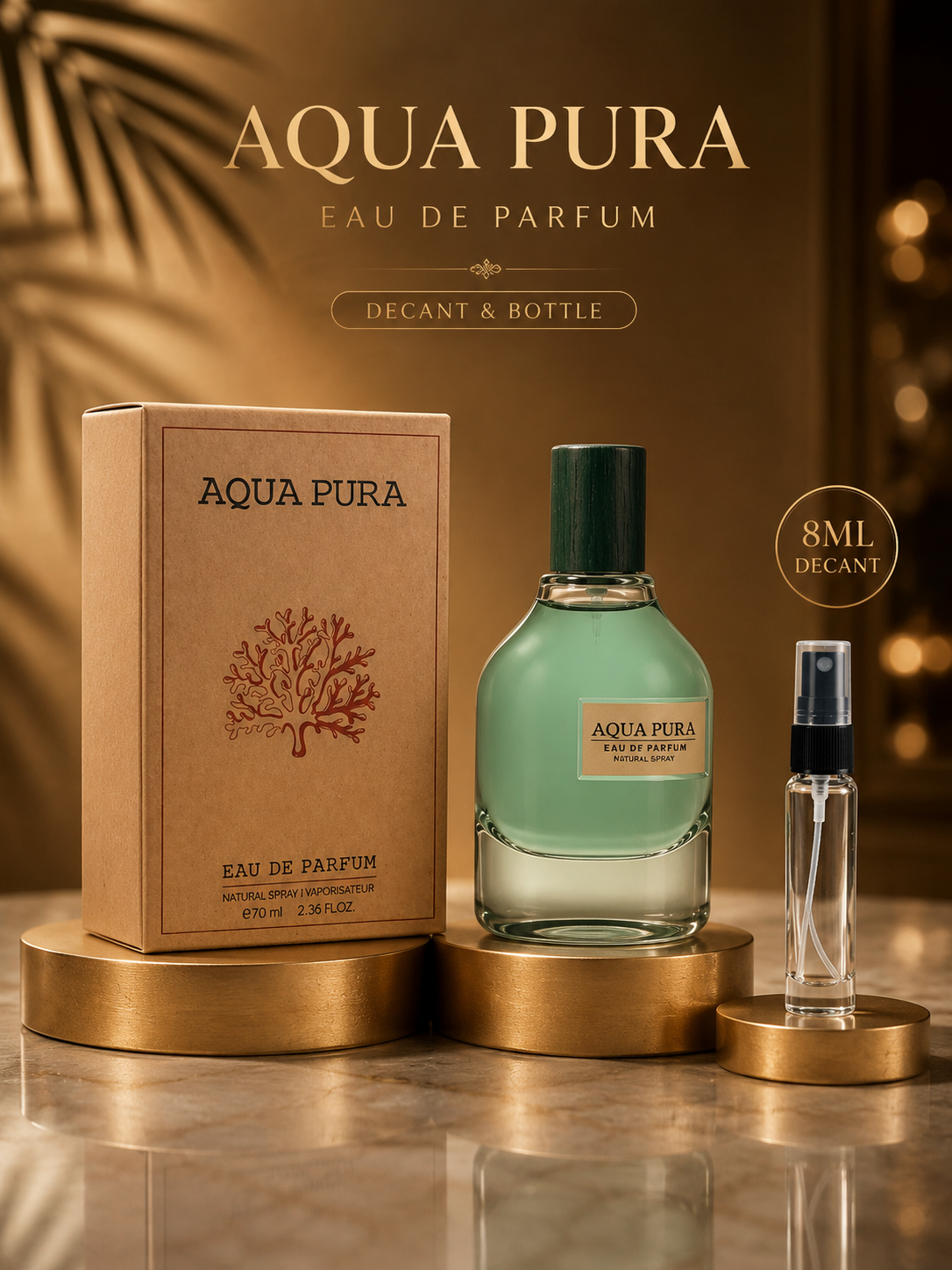 DECANT/SAMPLE Of Fragrance World Aqua Pura Eau De Parfum 8ml for Men & Women