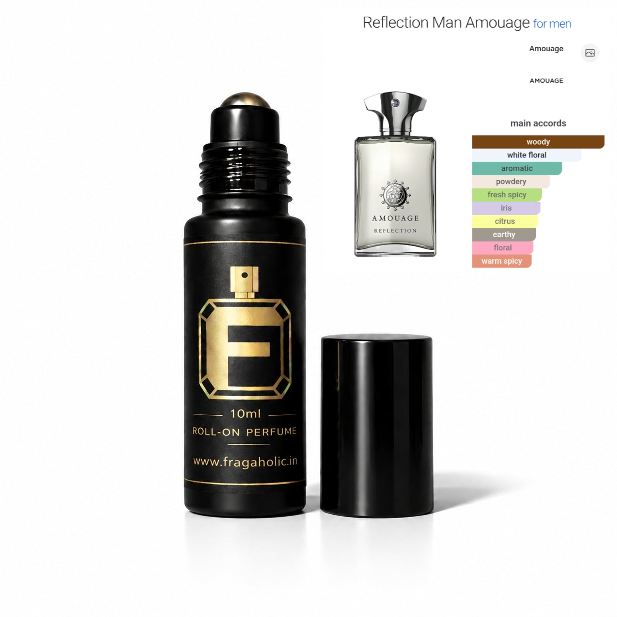FRAGAHOLIC 10ML PREMIUM CONCENTRATED PERFUME OIL / ATTAR ( INSPIRED BY AMOUAGE REFLECTION MAN )