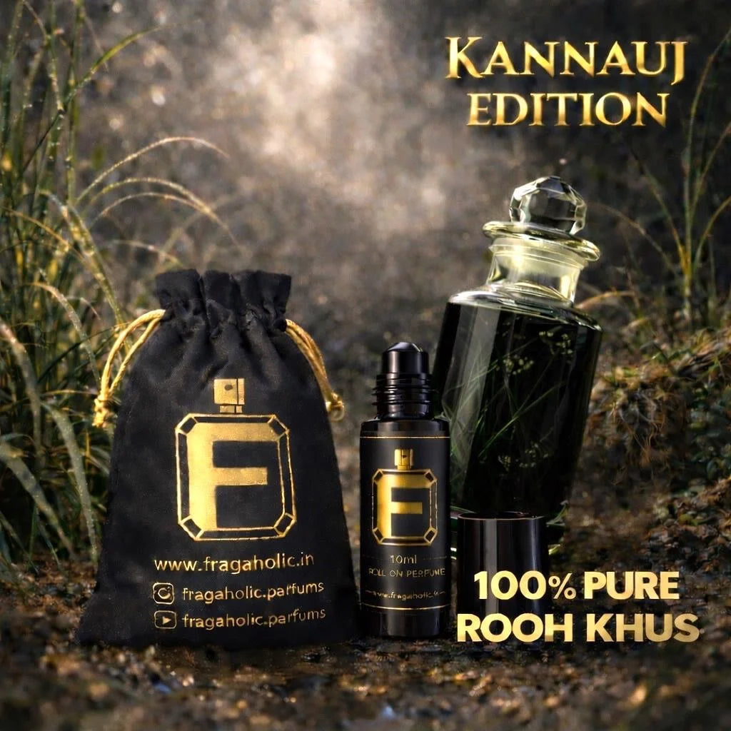 Rooh Khus Attar 10ml Kannauj perfume oil bottle