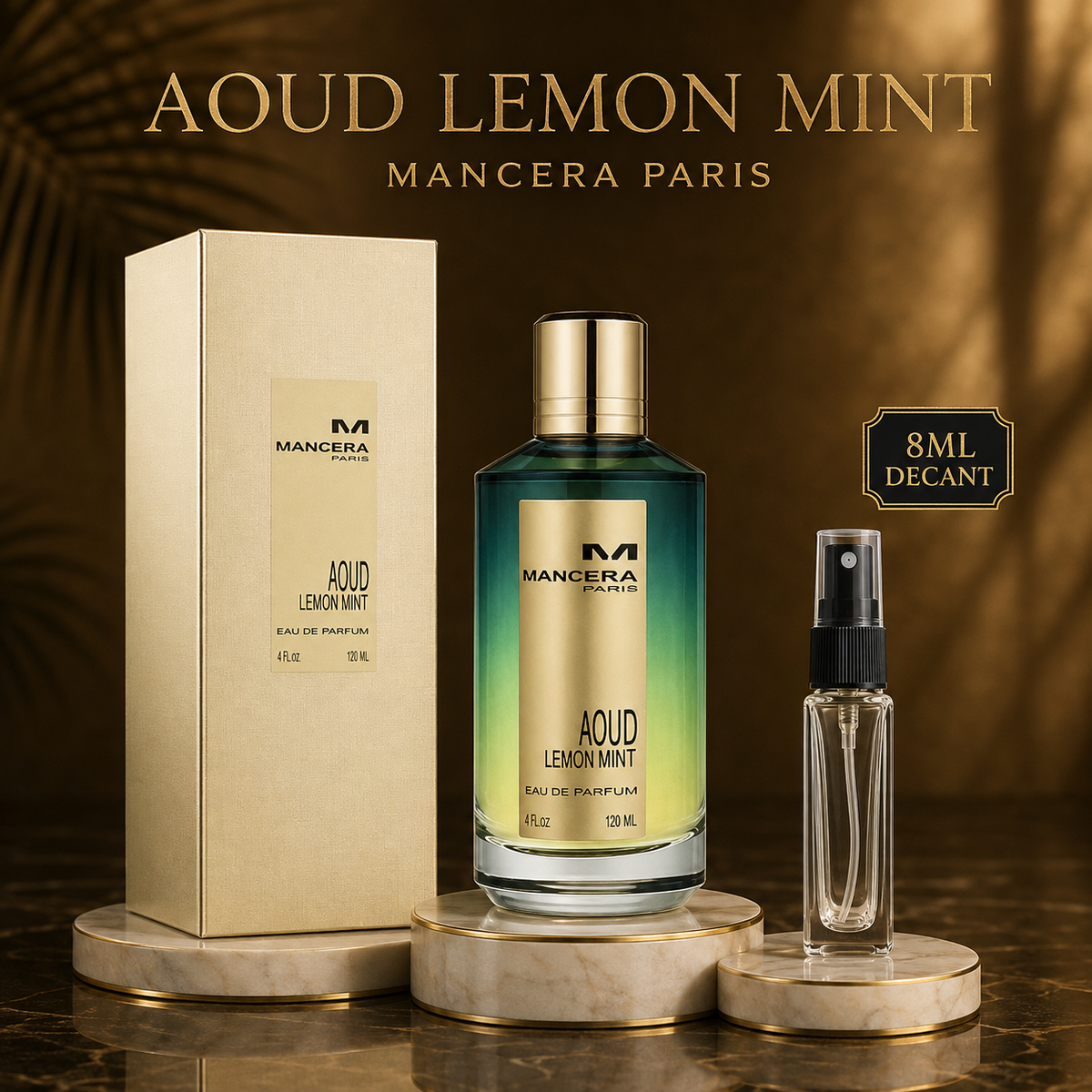 DECANT/SAMPLE Of Mancera Aoud Lemon Mint Eau De Parfum for Men & Women 8ML ( 💯 ORIGINAL )