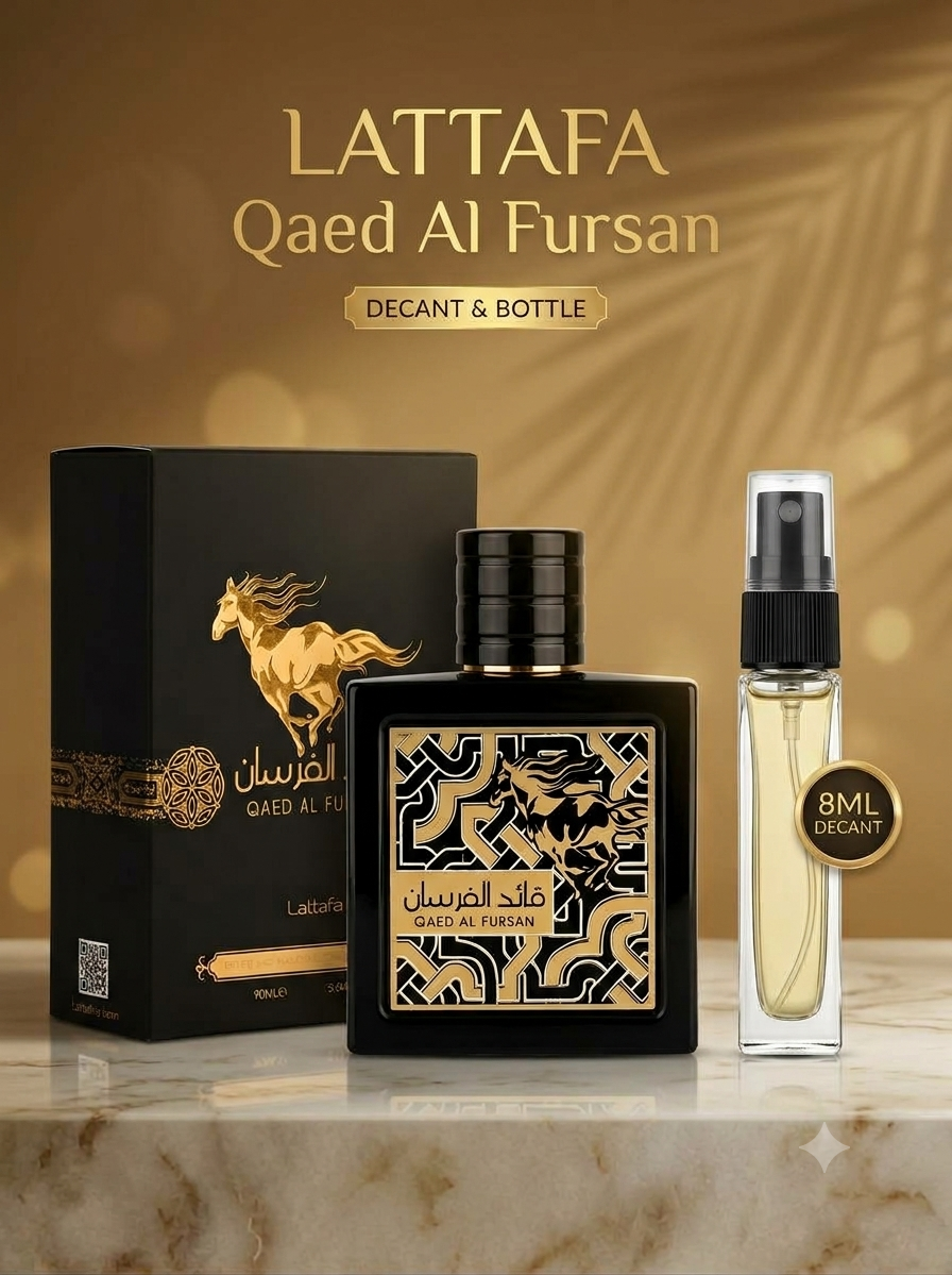 DECANTS / SAMPLES Lattafa Qaed Al Fursan Eau De Parfum For Unisex 8ML