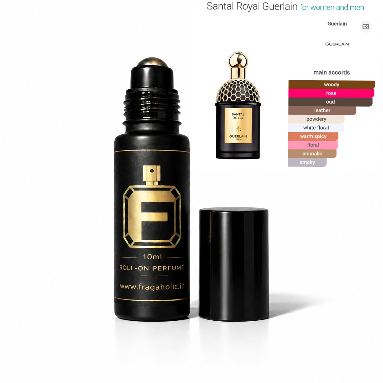 FRAGAHOLIC 10ML PREMIUM CONCENTRATED PERFUME OIL / ATTAR ( INSPIRED BY SANTAL ROYAL GUERLAIN )