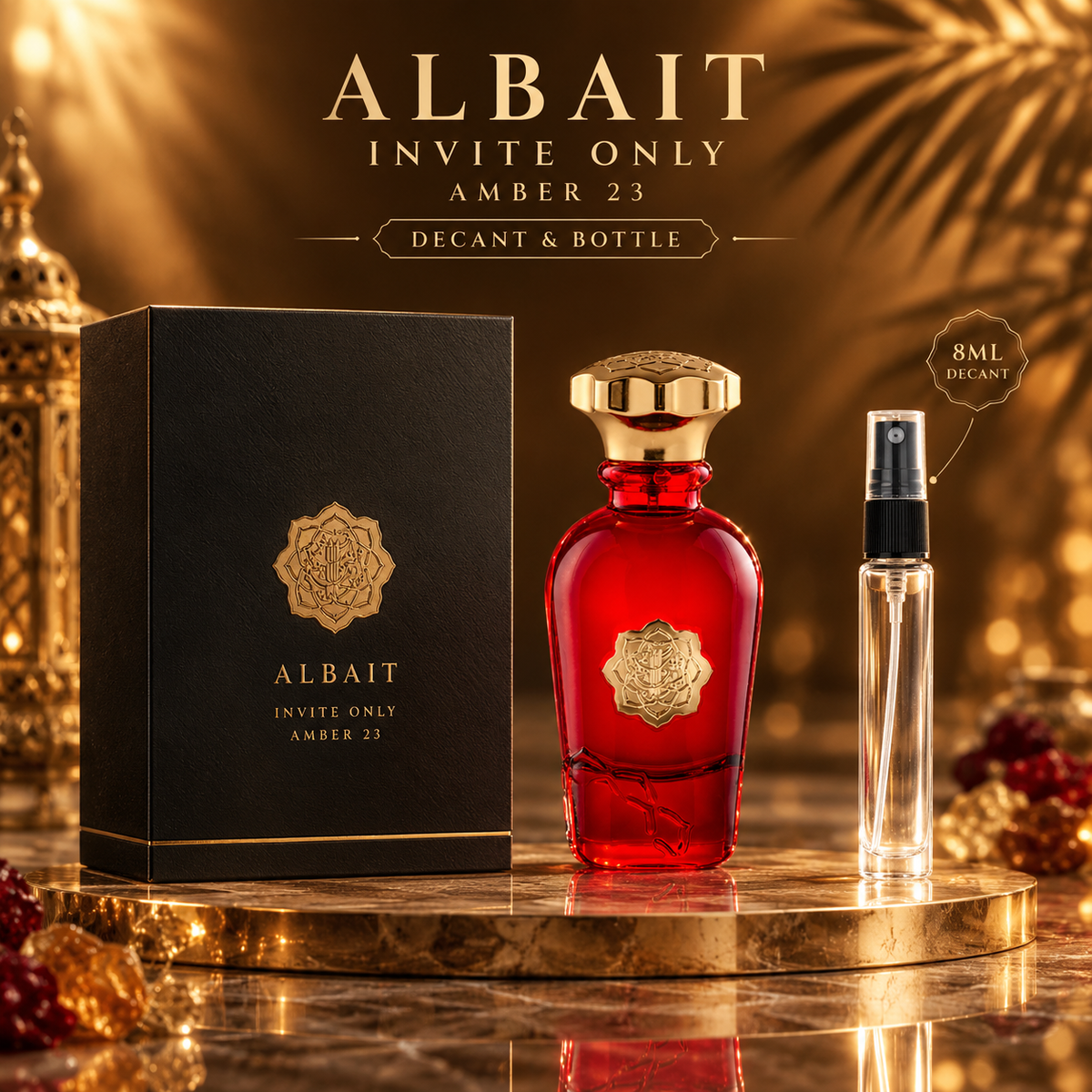DECANT/ SAMPLE Albait Aldimashqi Invite Only Amber Eau De Parfum 8ml For Women