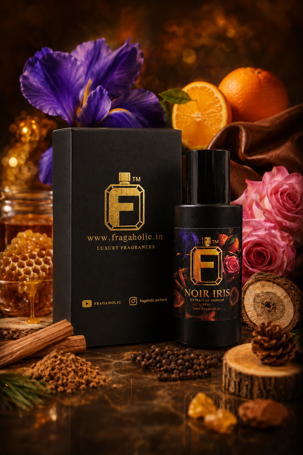 FRAGAHOLIC NOIR IRIS EXTRAIT DE PARFUM 50ML FOR UNISEX
