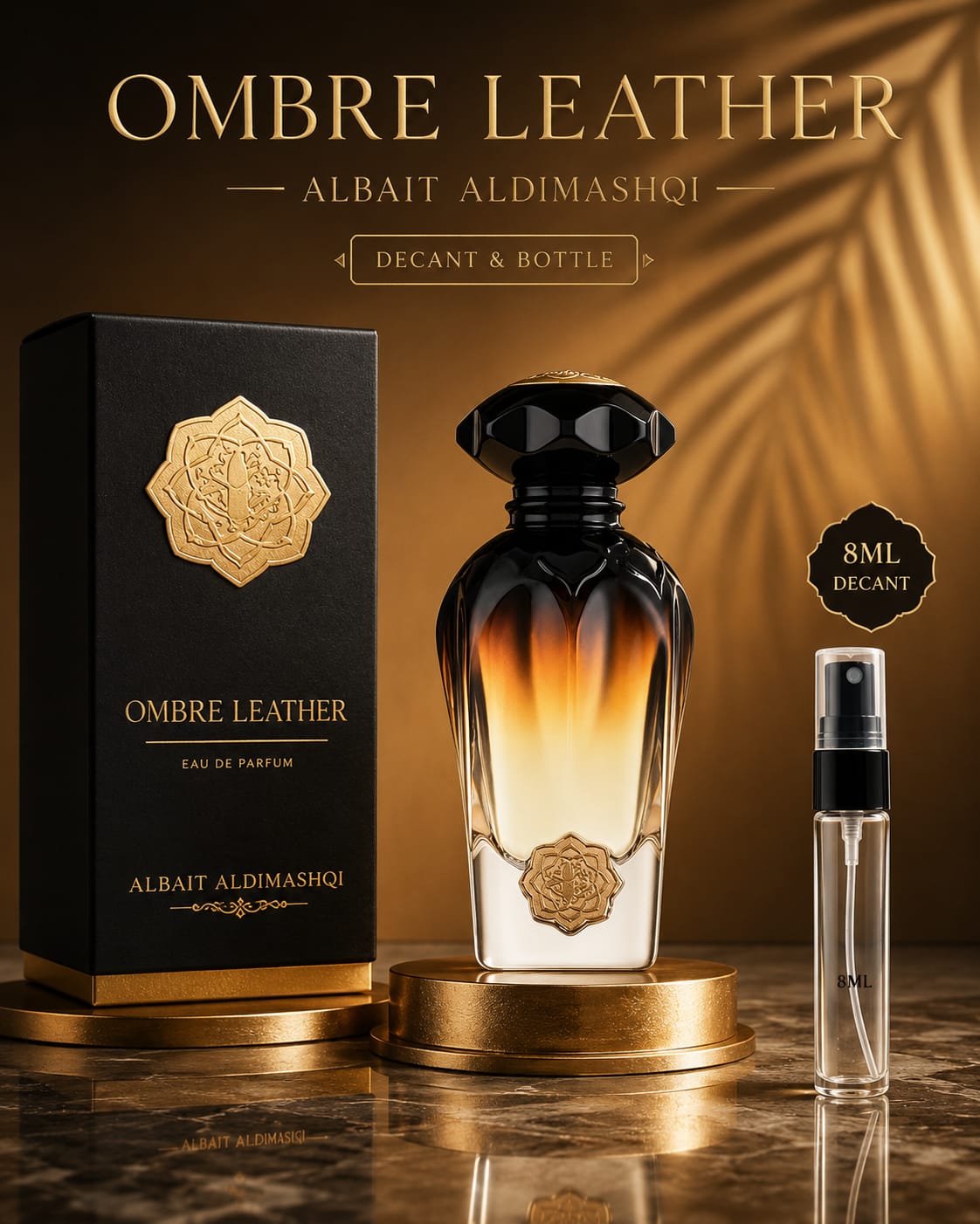 DECANT/SAMPLE Albait Aldimashq Ombre Leather 16 Eau De Parfum 8ml For Men & Women