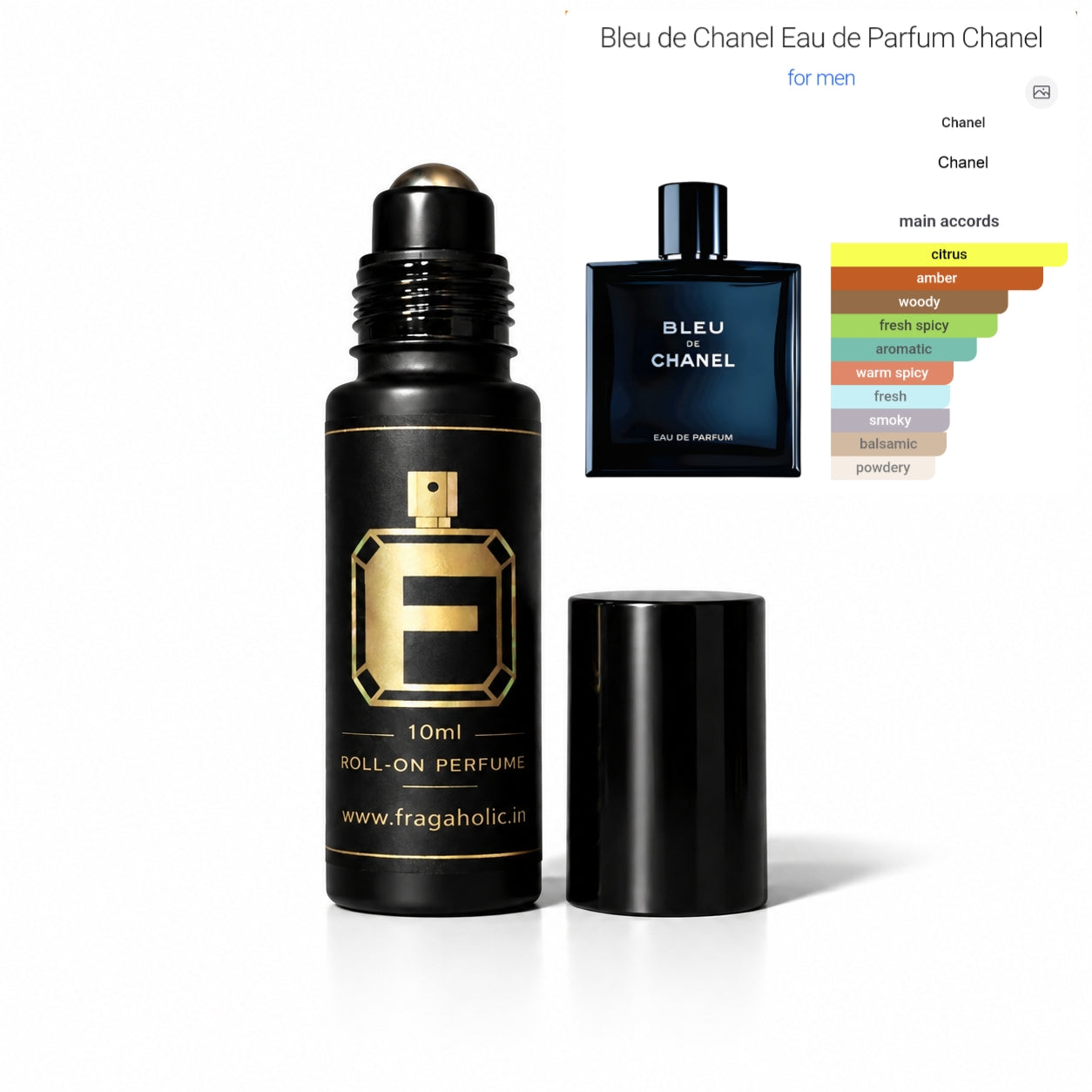 FRAGAHOLIC 10ML PREMIUM CONCENTRATED PERFUME OIL / ATTAR ( INSPIRED BY BLEU DE CHANEL )