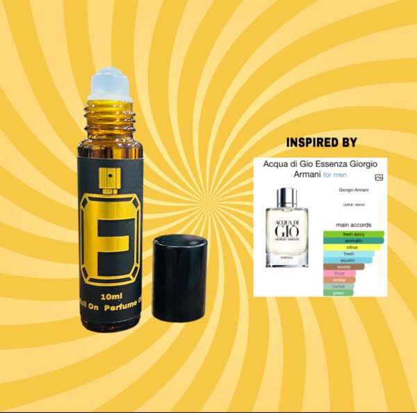 FRAGAHOLIC 10ML PREMIUM CONCENTRATED PERFUME OIL / ATTAR ( inspired BY AQUA DI GIO ESSENZA ARMANI )