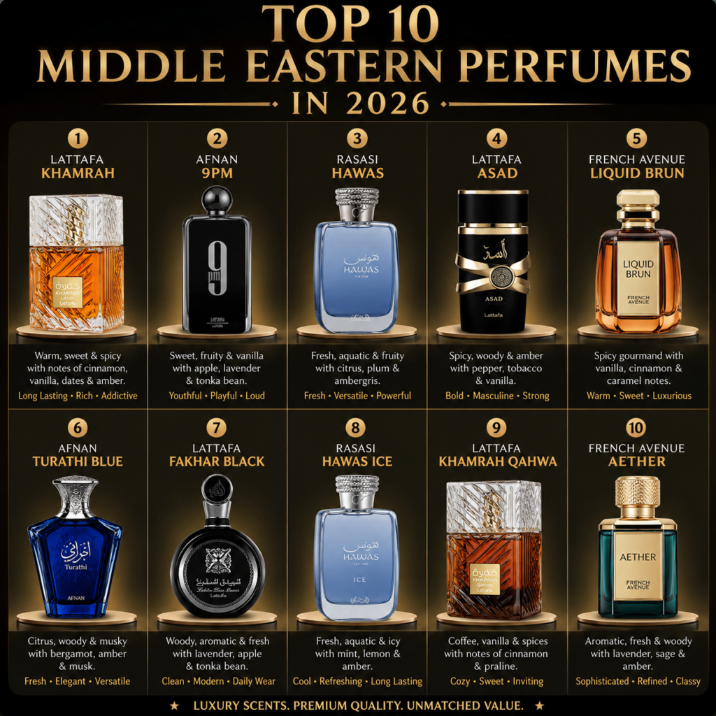Top 10 Middle Eastern Perfumes in 2026